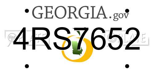 4RS7652 Georgia License Plate