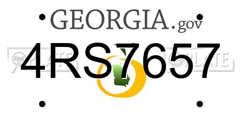4RS7657 Georgia License Plate
