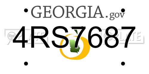 4RS7687 Georgia License Plate