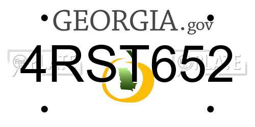 4RST652 Georgia License Plate