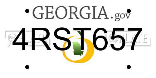 4RST657 Georgia License Plate