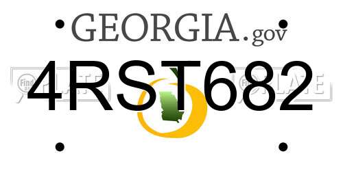 4RST682 Georgia License Plate