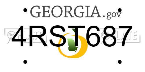 4RST687 Georgia License Plate