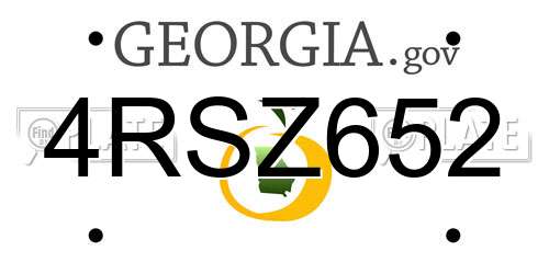 4RSZ652 Georgia License Plate