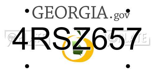 4RSZ657 Georgia License Plate