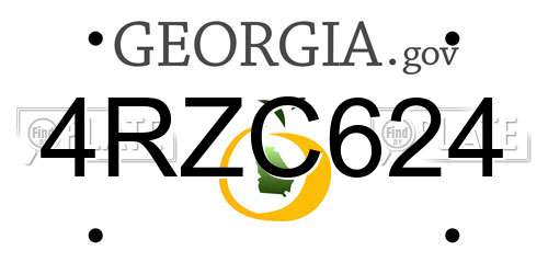 4RZC624 Georgia License Plate