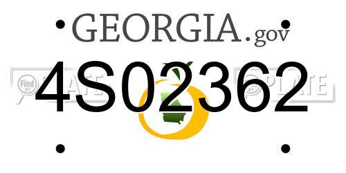 4S02362 Georgia License Plate