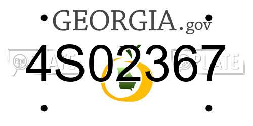 4S02367 Georgia License Plate