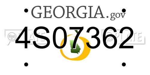 4S07362 Georgia License Plate