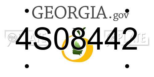 4S08442 Georgia License Plate