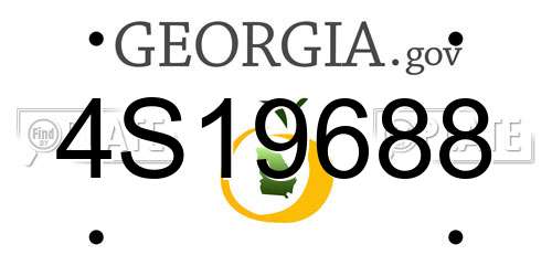 4S19688 Georgia License Plate