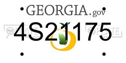 4S21175 Georgia License Plate