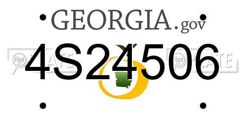 4S24506 Georgia License Plate