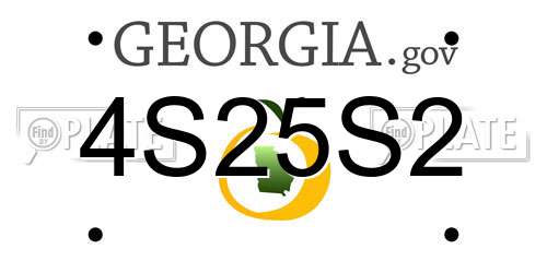 4S25S2 Georgia License Plate