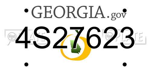 4S27623 Georgia License Plate