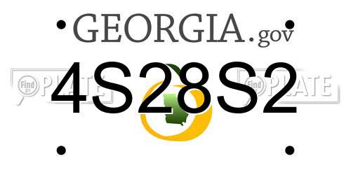 4S28S2 Georgia License Plate
