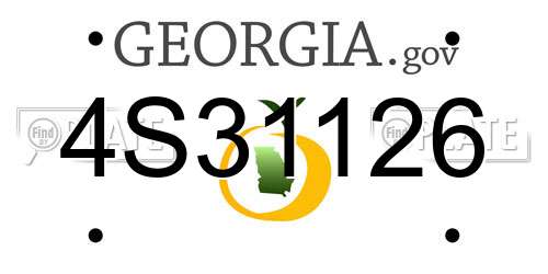4S31126 Georgia License Plate