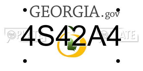 4S42A4 Georgia License Plate