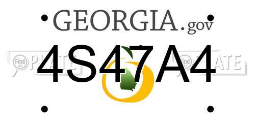 4S47A4 Georgia License Plate