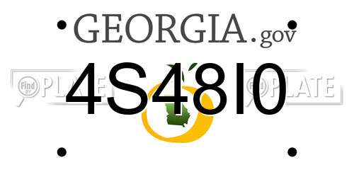 4S48I0 Georgia License Plate