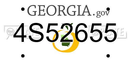 4S52655 Georgia License Plate