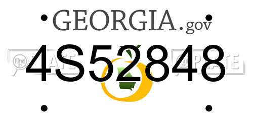 4S52848 Georgia License Plate
