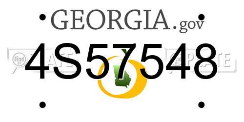 4S57548 Georgia License Plate