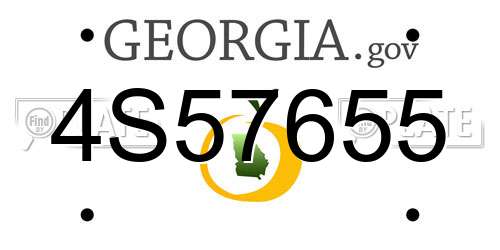 4S57655 Georgia License Plate