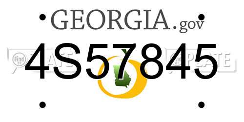 4S57845 Georgia License Plate