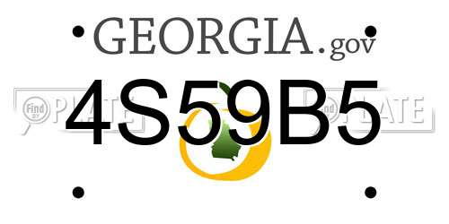 4S59B5 Georgia License Plate