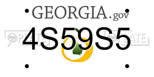 4S59S5 Georgia License Plate