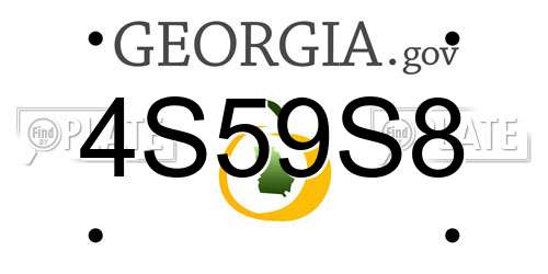 4S59S8 Georgia License Plate