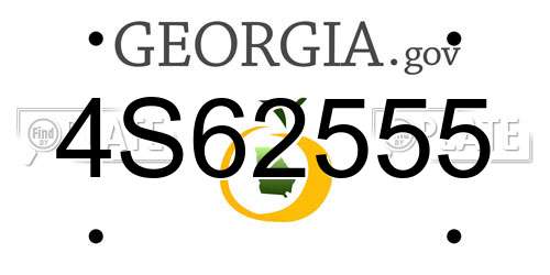 4S62555 Georgia License Plate