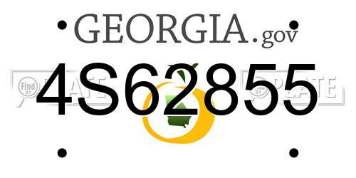 4S62855 Georgia License Plate