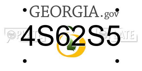 4S62S5 Georgia License Plate