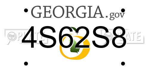 4S62S8 Georgia License Plate