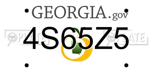 4S65Z5 Georgia License Plate