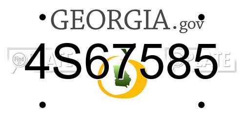 4S67585 Georgia License Plate