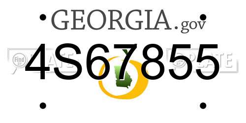 4S67855 Georgia License Plate