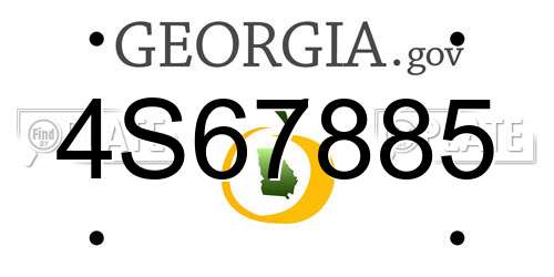 4S67885 Georgia License Plate