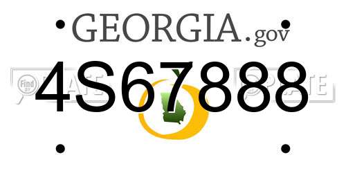 4S67888 Georgia License Plate