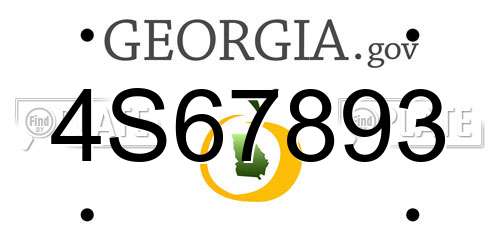 4S67893 Georgia License Plate