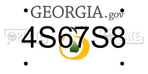 4S67S8 Georgia License Plate