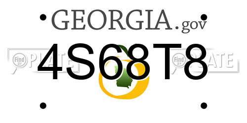4S68T8 Georgia License Plate