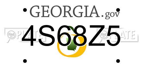 4S68Z5 Georgia License Plate