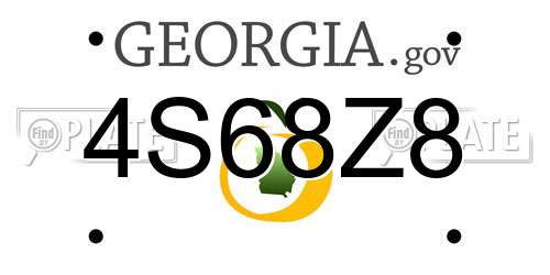 4S68Z8 Georgia License Plate