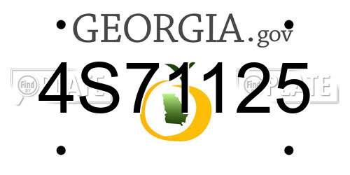 4S71125 Georgia License Plate