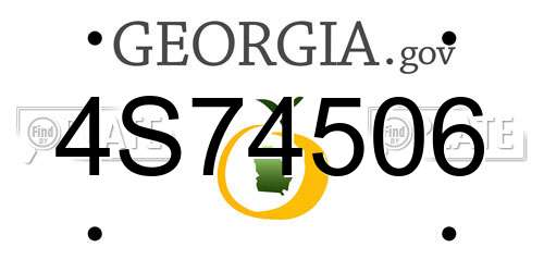 4S74506 Georgia License Plate