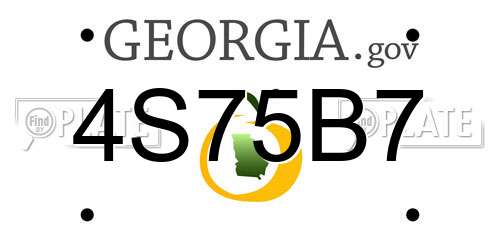 4S75B7 Georgia License Plate