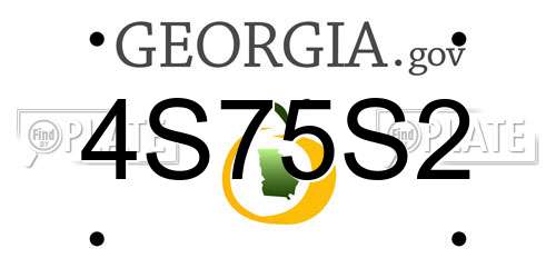 4S75S2 Georgia License Plate